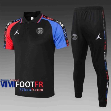 Polo de foot PSG 2020 2021 Noir C483#