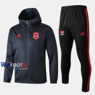 A++ Qualité: Ensemble Veste Coupe-Vent Survetement Foot Flamengo Noir 2019-2020 Nouveau