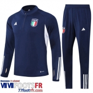 Survetement de Foot Italie bleu Homme 2023 2024 TG987