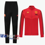 77footfr Veste Foot Manchester United rouge - Entrainement 2020 2021 J16