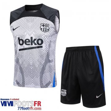 Survetement Sans manches Barcelone Blanc Homme 2023 2024 A62