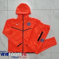 Veste Foot - Sweat A Capuche PSG orange Homme 2022 2023 JK424