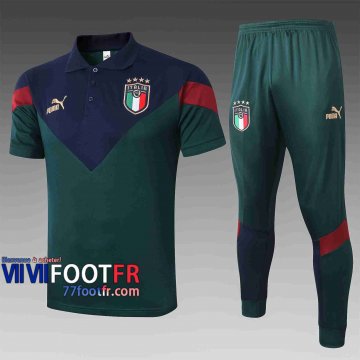 Polo de foot Italie 2020 2021 Vert foncé C441#