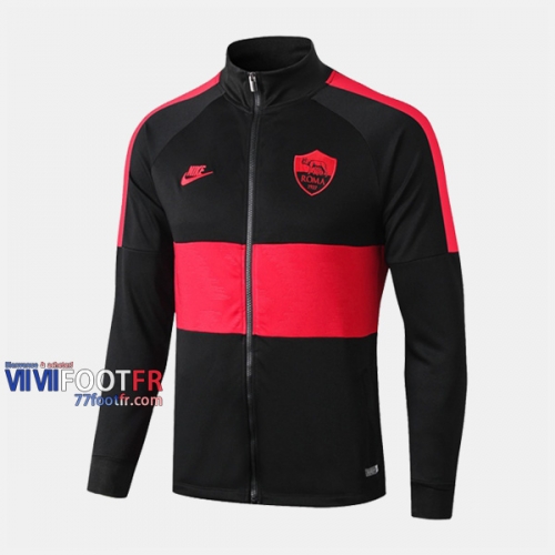 Boutique Veste Foot As Rome Noir/Rouge 2019/2020 Nouveau Promo