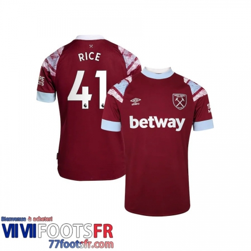 Maillot De Foot West Ham United Domicile Homme 2022 2023 Rice 41