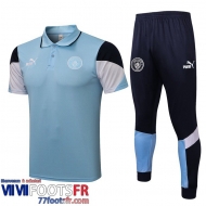 Polo foot Manchester City bleu ciel Homme 2021 2022 PL157