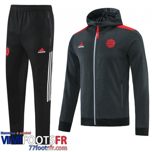 Veste Foot - Sweat A Capuche Bayern Munich gris Homme 21 22 JK237