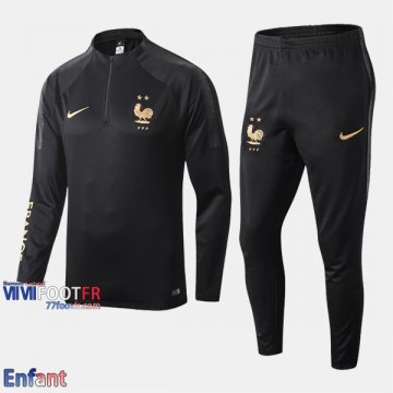 Promo: Ensemble Survetement France Enfant Foot Noir 2019/2020 Nouveau