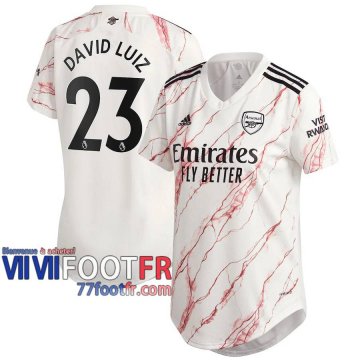 77footfr Arsenal Maillot de foot David Luiz #23 Exterieur Femme 20-21