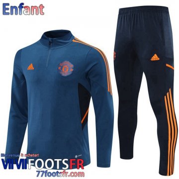 Veste Foot Manchester United bleu Enfant 2022 2023 TK251