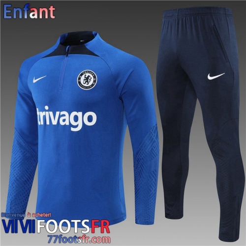 Survetement de Foot Chelsea bleu Enfant 2022 2023 TK307