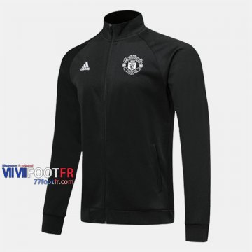 Magasins Veste Foot Manchester United Noir 2019/2020 Nouveau Promo