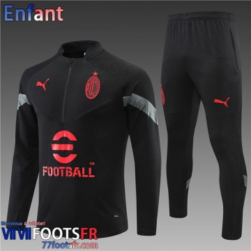 Survetement de Foot AC Milan noir Enfant 2022 2023 TK359