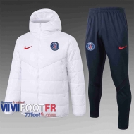 77footfr Veste - Doudoune Foot PSG blanc 2020 2021 C50