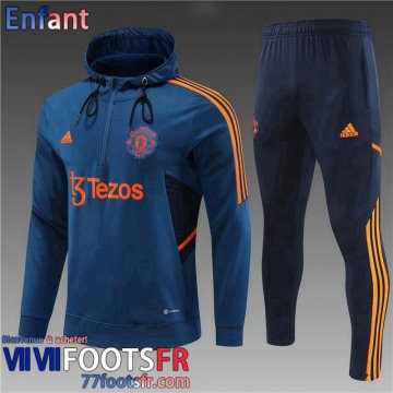 Sweatshirt Foot Manchester United bleu Enfant 2022 2023 TK488