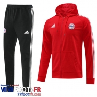 Veste Foot - Sweat A Capuche Bayern Munich rouge Homme 2022 2023 JK649