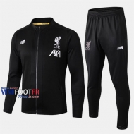 Aaa Qualité: Ensemble Veste Survetement Foot FC Liverpool Noir Polyester 2019-2020 Nouveau