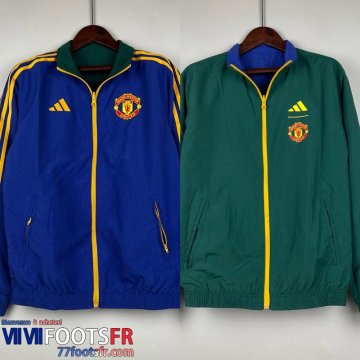 Coupe Vent Reversible Manchester United blue green Homme 2023 2024 D121