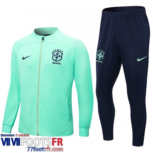 Veste Foot Bresil vert Homme 2022 2023 JK577