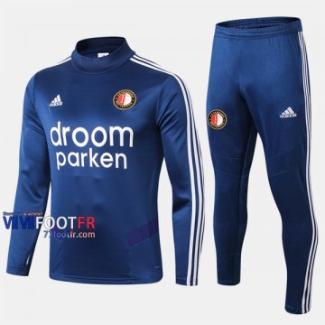 Vintage Ensemble Survetement Foot Feyenoord Rotterdam Bleu Polyester 2019-2020 Nouveau