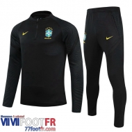 Kits: Survetement De Foot Bresil noir Enfant 2021 2022 TK07