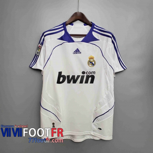 77footfr Retro Maillots foot Real Madrid 07 08 Domicile