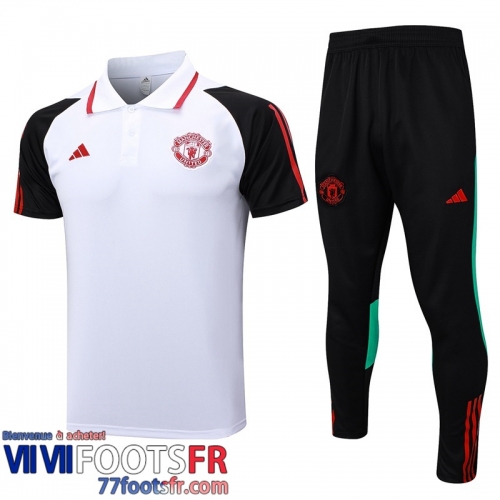 Polo foot Manchester United Blanc Homme 2023 2024 PL699
