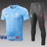 77footfr Survetement Foot T-shirt Real Madrid bleu ciel 2020 2021 TT55