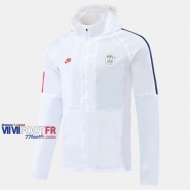 Boutique Veste Foot Coupe-Vent PSG Paris Blanc 2020/2021 Nouveau Promo