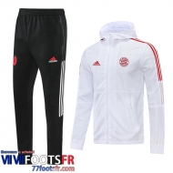 Coupe Vent - Sweat a Capuche Bayern Munich blanche Homme 2021 2022 WK57