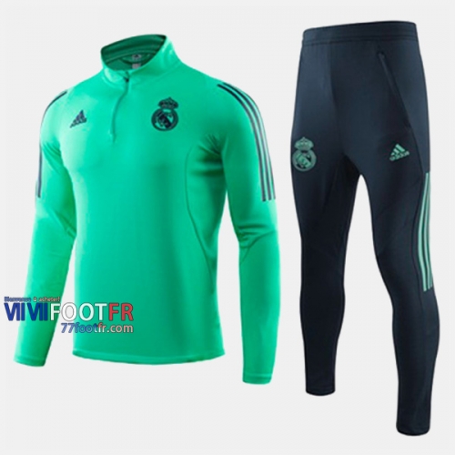 Meilleur Ensemble Survetement Foot Real Madrid Vert Slim 2019 2020 Nouveau