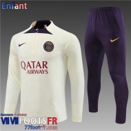 KIT: Survetement de Foot + Pantalon PSG jaune clair Enfant 2023 2024 TK642