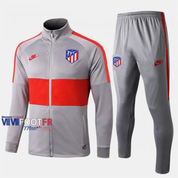 Classique Ensemble Survetement Foot Atletico Madrid Rouge Gris Clair 2019/2020 Nouveau