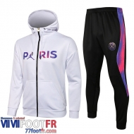 Kits: Veste Foot - Sweat a Capuche PSG Paris blanc Enfant 2021 2022 TK31