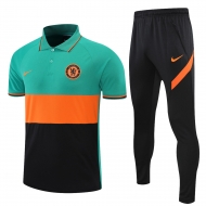 Ensemble Polo Foot FC Chelsea Costume Manche Courte Coton vert/orange/noir 2021 2022
