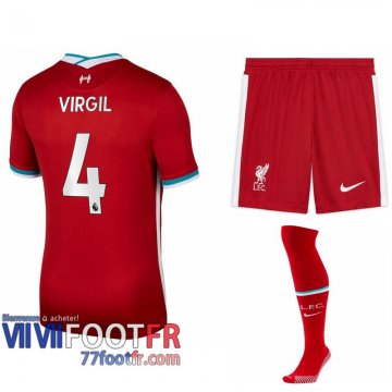 Maillot de foot Liverpool Virgil Van Dijk #4 Domicile Enfant 2020 2021