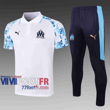 77footfr Marseille Polo foot Jet d'encre blanc 20-21 C580