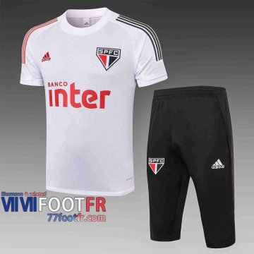 77footfr Survetement Foot T-shirt Sao Paulo blanc 2020 2021 TT08