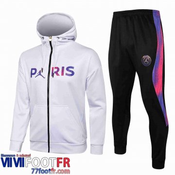 Veste Foot - Sweat a Capuche PSG blanc 21-22 JK35