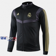 Boutique Veste Foot Real Madrid Noir/Jaune 2019/2020 Nouveau Promo