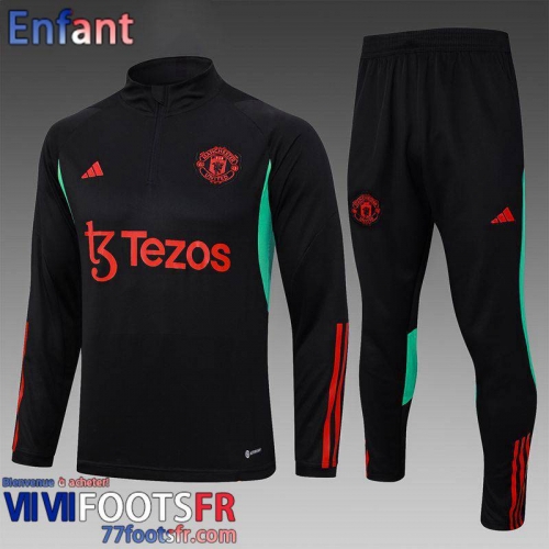 Survetement de Foot Manchester United noir Enfant 2023 2024 C38