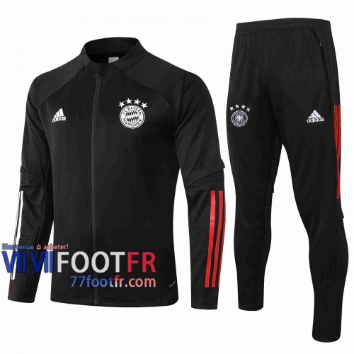 77footfr Bayern Munich Survetement Foot Enfant - Veste noir 20-21 E474