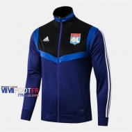 Magasins Veste Foot Lyon OL Bleu/Noir 2019/2020 Nouveau Promo