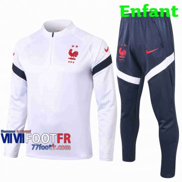 Survetement Foot France Enfant 2020 2021 Veste blanc