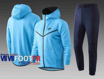 Survetement Foot Sport Sweat a Capuche - Veste Bleu clair 2020 2021