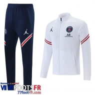 Veste Foot PSG blanche Homme 2021 2022 JK166