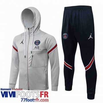 Veste Foot - Sweat A Capuche PSG gris Homme 21 22 JK253