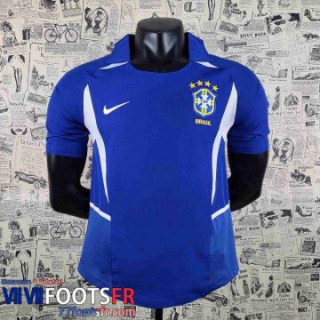 Retro Maillot De Foot Bresil Bleu Homme 2002 AG24