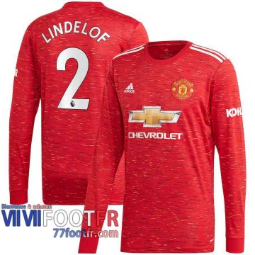 Maillot de foot Manchester United Victor Lindelöf #2 Domicile Manches longues 2020 2021