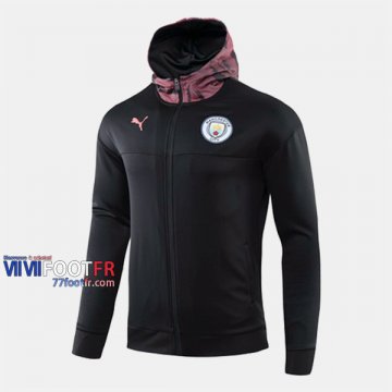 Magasins Veste Foot Manchester City Avec Capuche Noir 2019/2020 Nouveau Promo